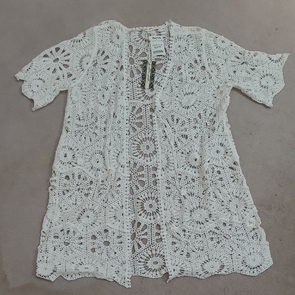 Marshalls White Crochet Cardigan